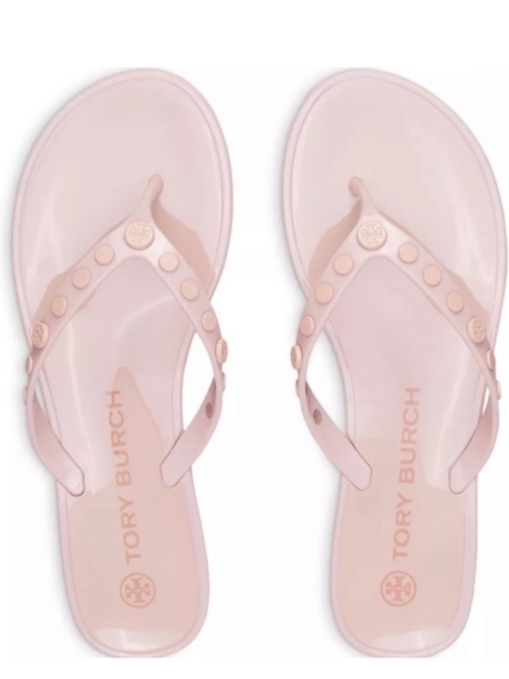 NEW Tory Burch Studded Jelly Flip Flops - Sedona Rose